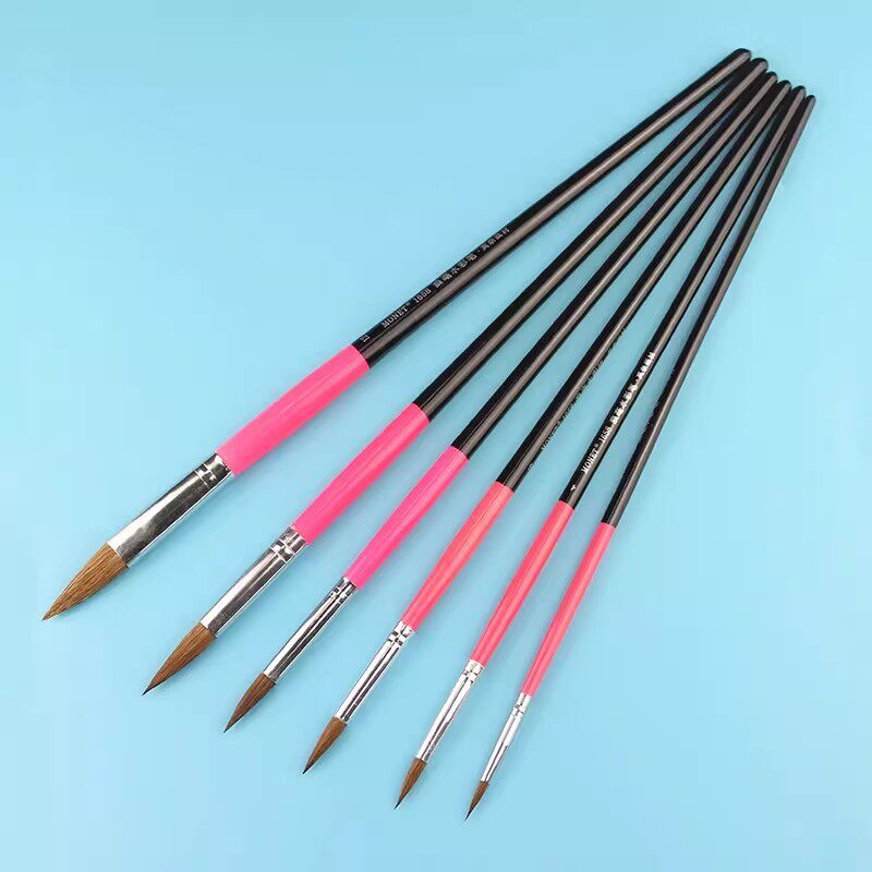 【18元包邮】莫奈1658狼毫水彩画笔 学生美术生专用水粉丙烯油画颜料画笔绘画写生尖头勾线笔套装