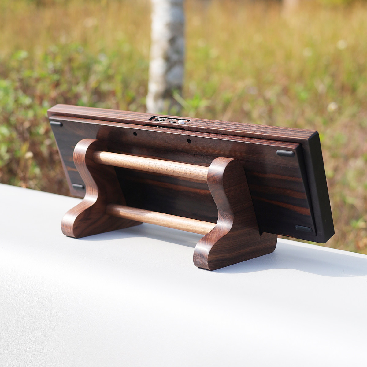 战蛛 键盘展示收纳支架 胡桃木键盘底座托脚支撑立体式桌面增高托