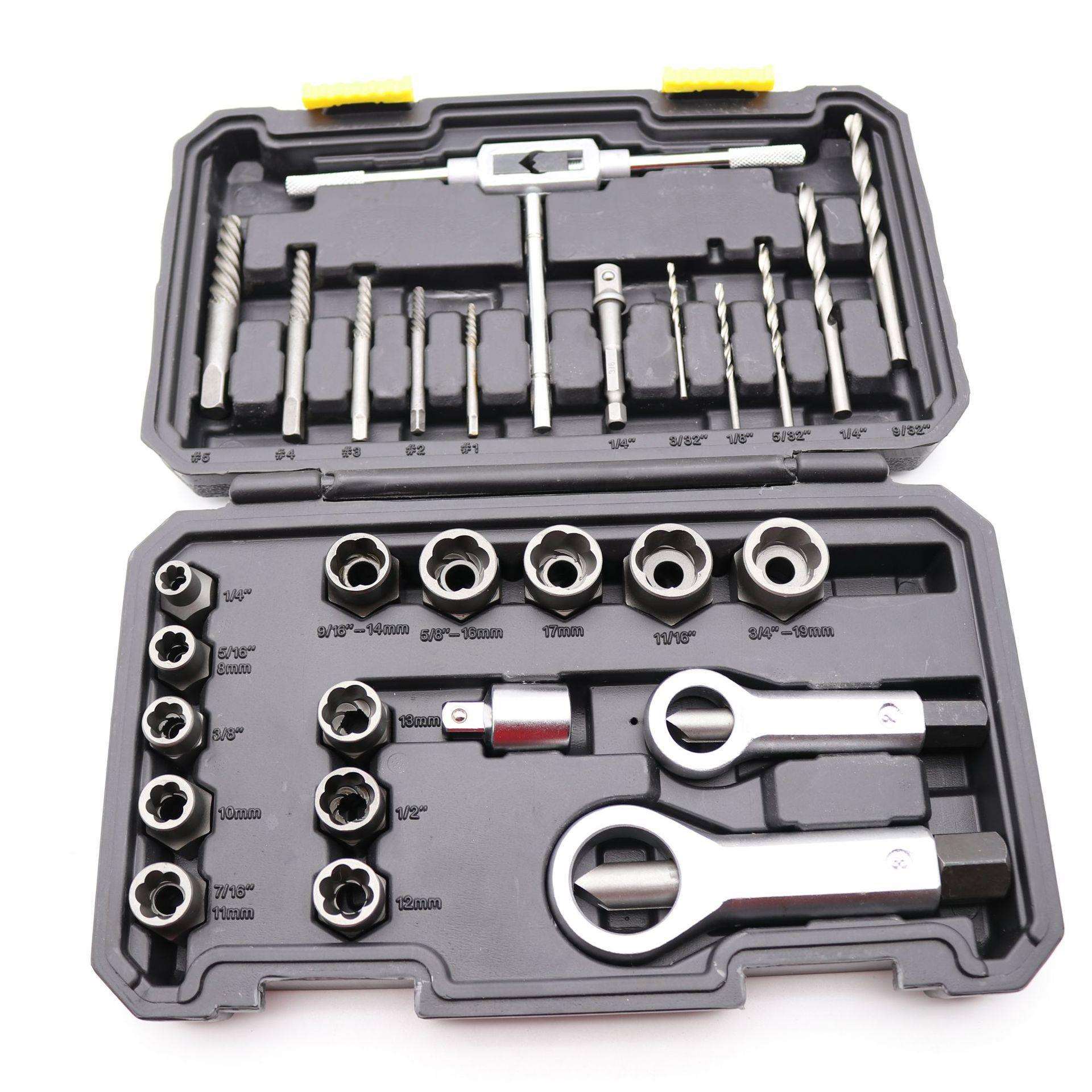 反牙防滑反螺旋套筒防盗螺丝生锈滑牙轮胎螺母29件套螺母取出器