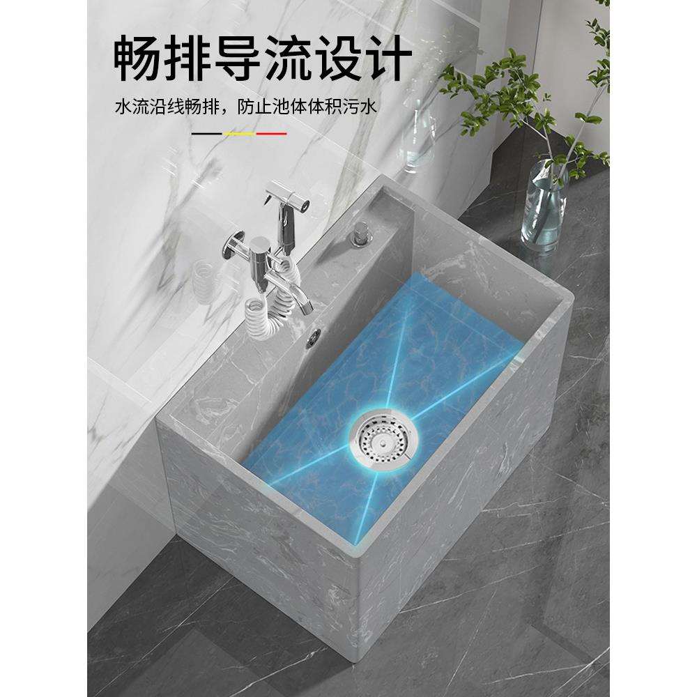 大理石拖把池家用阳台卫生间洗拖布槽池长方形石材户外庭院污水盆