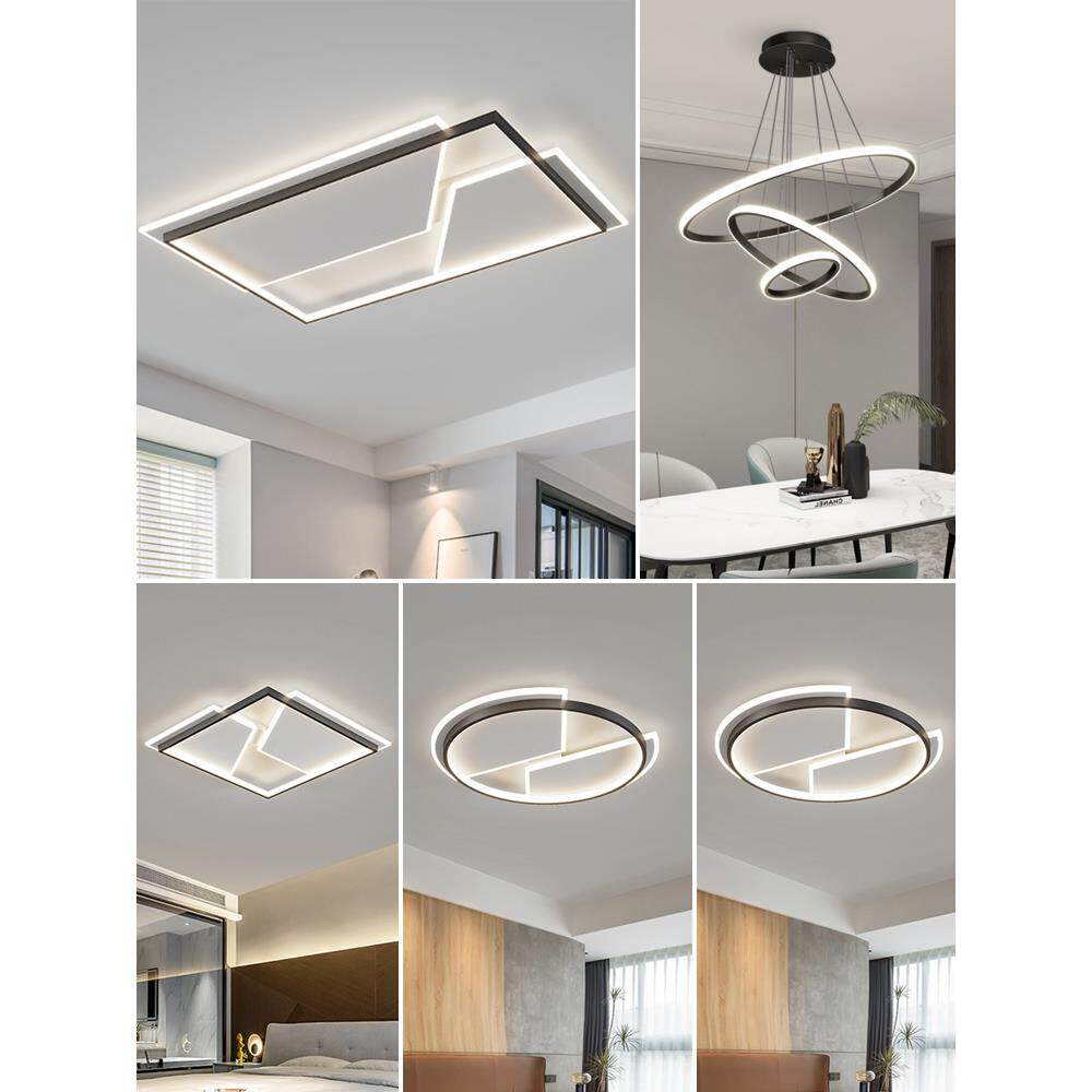 客厅大灯现代简约大气极简长方形流行热销中山灯具全屋套餐组合