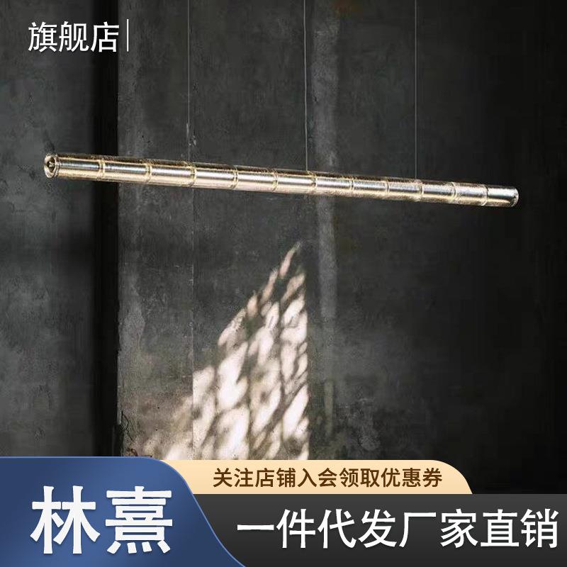 简约一字长条触摸餐厅吊灯意式FLOS设计师轻奢书房吧台玻璃吊灯
