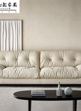 意式极简布艺羽绒bater云朵沙发白敬亭客厅轻奢小户型超软麂皮绒