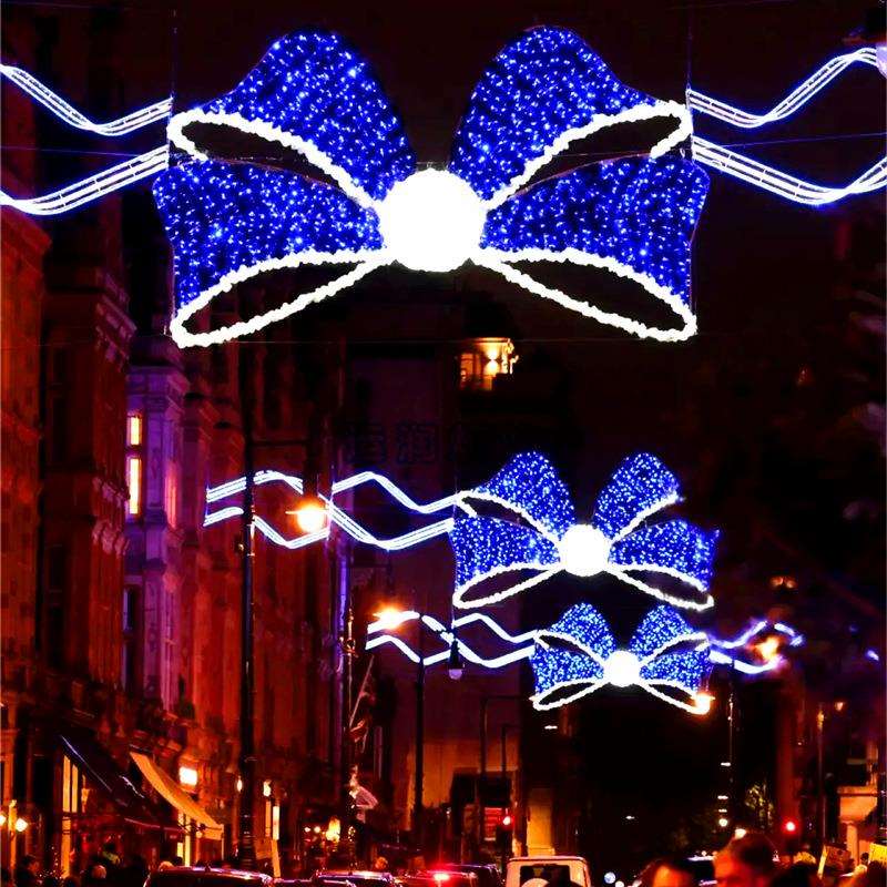 新款户外LED跨街灯过街灯街灯节日灯光装饰蝴蝶结设计