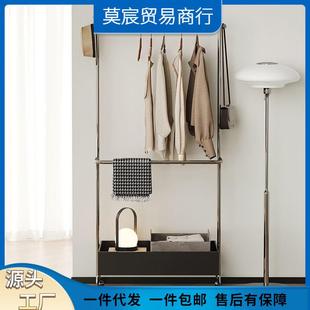 中古不锈钢衣帽架收纳可移动高档挂衣架家用卧室落地隔夜次净衣架