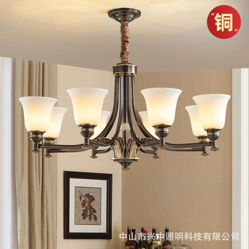 欧式别墅客厅全铜吊灯乡村田园卧室书房家用灯具美式复古简约餐厅,农机/农具/农膜,播种栽苗器/地膜机,淘宝优惠券,粉丝福利购,淘宝优惠卷