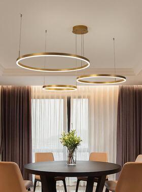 创意个性圆形客厅灯led吊灯轻奢现代简约北欧风格灯饰温馨灯具