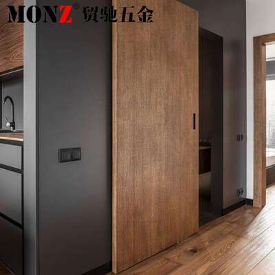 木门移门幽灵门魔术门魔鬼门墙装轨道双向缓冲阻尼吊轮吊轨铝合金