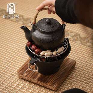 围炉煮茶家用室内全套炉子茶壶铸铁烧烤炉炭炉打边炉提梁壶烧水壶