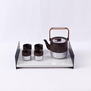 新中式茶几托盘组合摆件样板房客厅茶室茶具套装售楼处轻奢装饰品