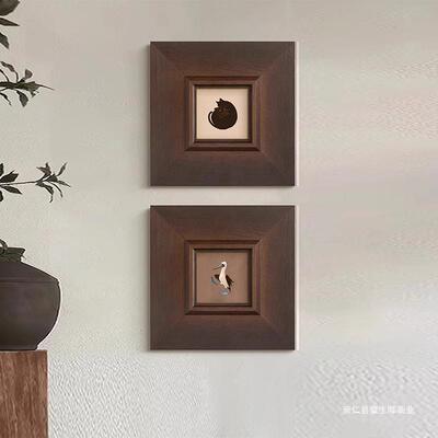 法式复古客厅房间装饰画小众艺术蓝脚鲣鸟中古风书房卧室床头挂画