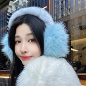 东北旅游毛绒耳罩女冬季 可爱白色保暖防冻保暖耳捂耳包护百搭耳套