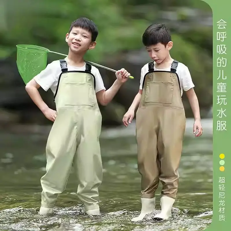 赶海装备儿童玩水服幼儿园下水裤一体雨靴防水连体衣冬季捉鱼沙滩