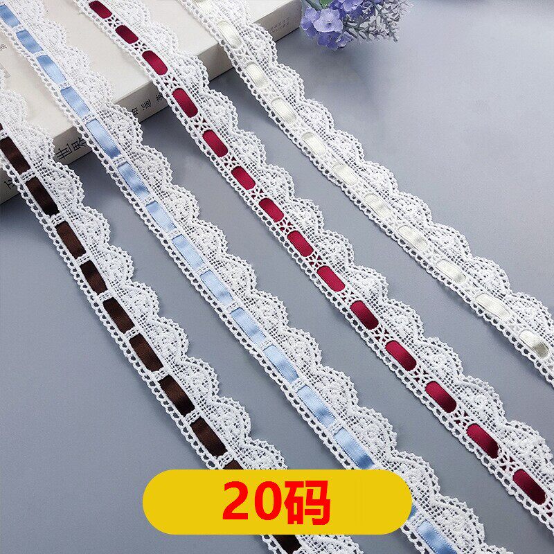 蕾丝diy穿丝带花边辅料高档手工洛丽塔水溶刺绣3CM牛奶丝布艺材料