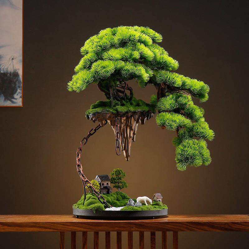 新中式迎客松盆景装饰桌面仿真绿植盆栽客厅酒店办公室玄关摆设,鲜花速递/花卉仿真/绿植园艺,割草机/草坪机,淘宝优惠券,粉丝福利购,淘宝优惠卷