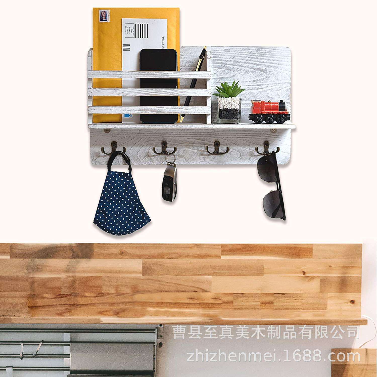 木制挂钩门口置物架壁挂装饰入户进门钥匙挂衣架衣帽墙上可爱