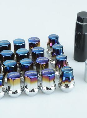 厂家直供汽车改装轮毂螺母M12*1.5烤蓝色带防盗32MM轮胎螺丝螺帽