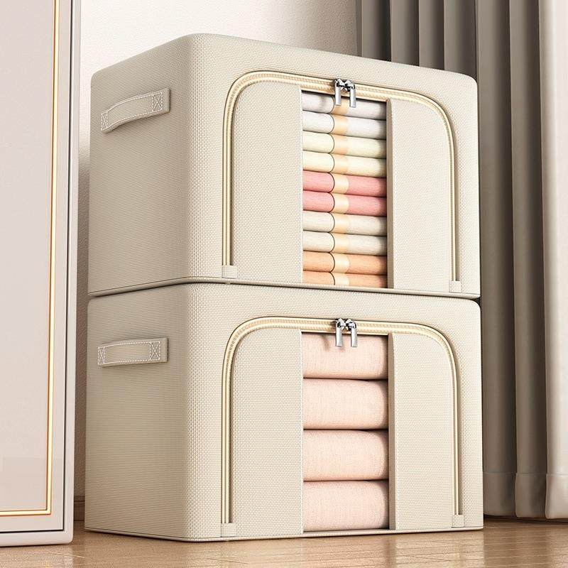 衣服大容量特大号折叠收纳箱防潮专用宿舍收纳袋衣柜钢架储存棉麻