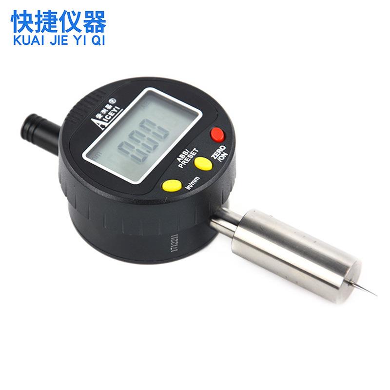 大量现货高精确度电子数显深度计红针小孔V槽千分表百分深度规