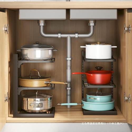 厨房锅架多层置物架转角架子台面墙角放锅具下水槽橱柜内分层收纳