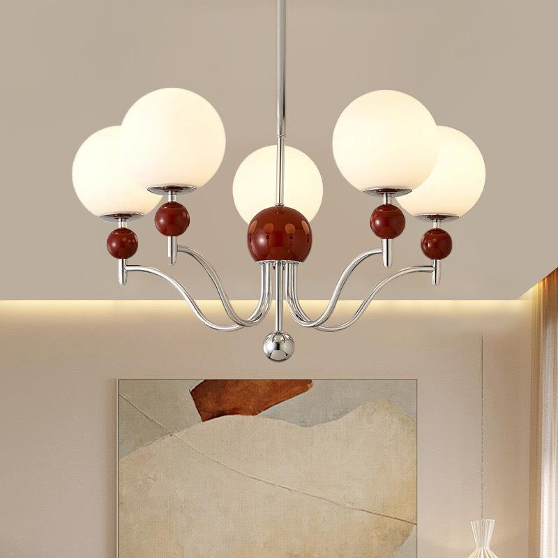 现代简约灯具法式中古奶油风客厅主灯复古魔豆餐厅卧室灯客厅吊灯