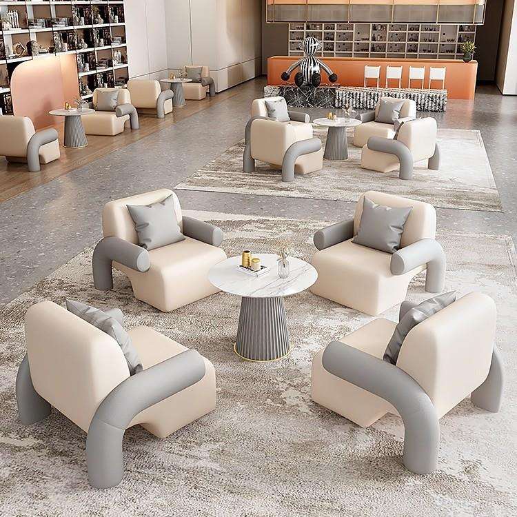 商务接待沙发茶几组合售楼处休闲办公室酒店大堂会客洽谈桌椅实木