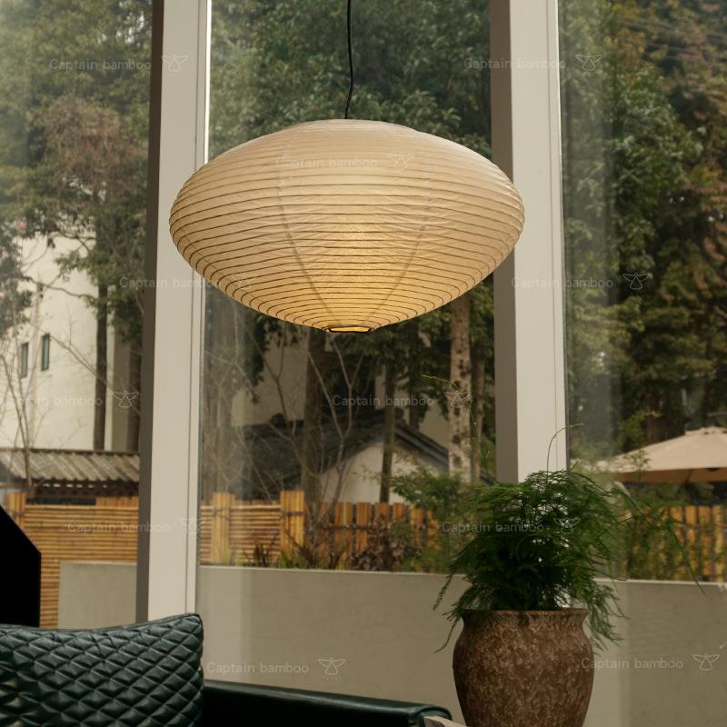 野口勇55A日式复古黄色球形吊灯客厅卧室餐厅loft中古风超大纸灯