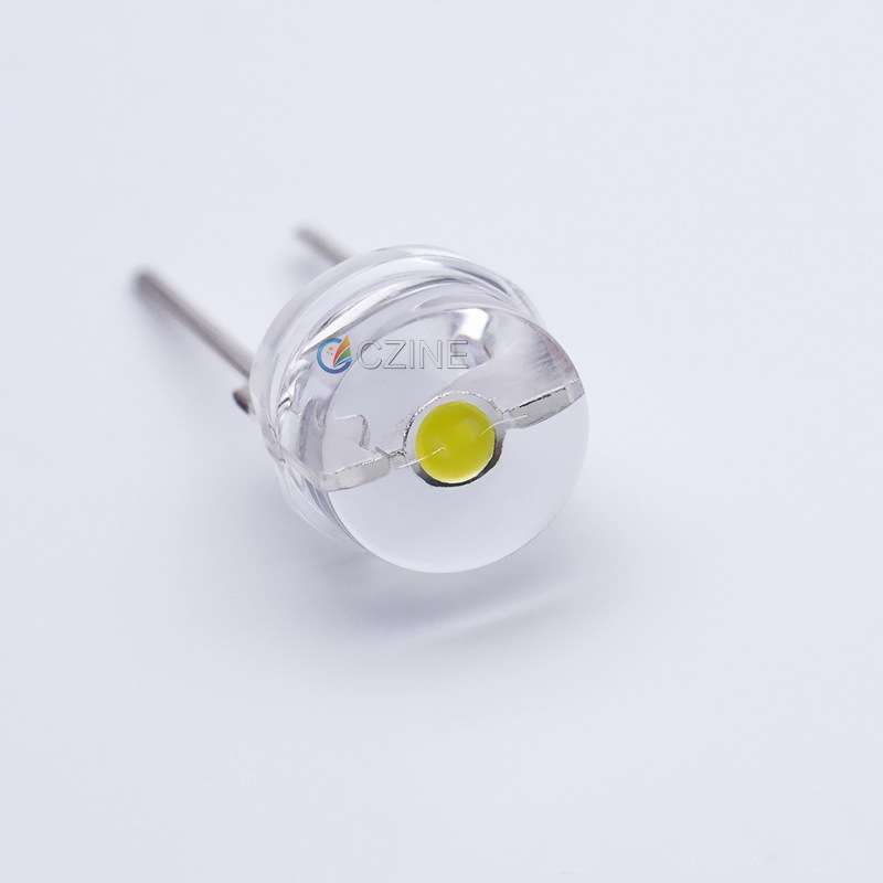 0.75W超高亮F8草帽白光8mm草帽白灯大支架大芯片手电筒led灯珠