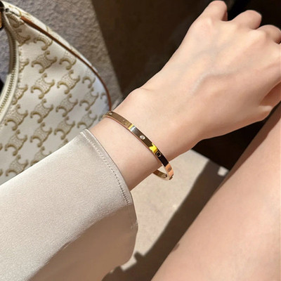 轻奢窄版手镯女镀18K玫瑰金