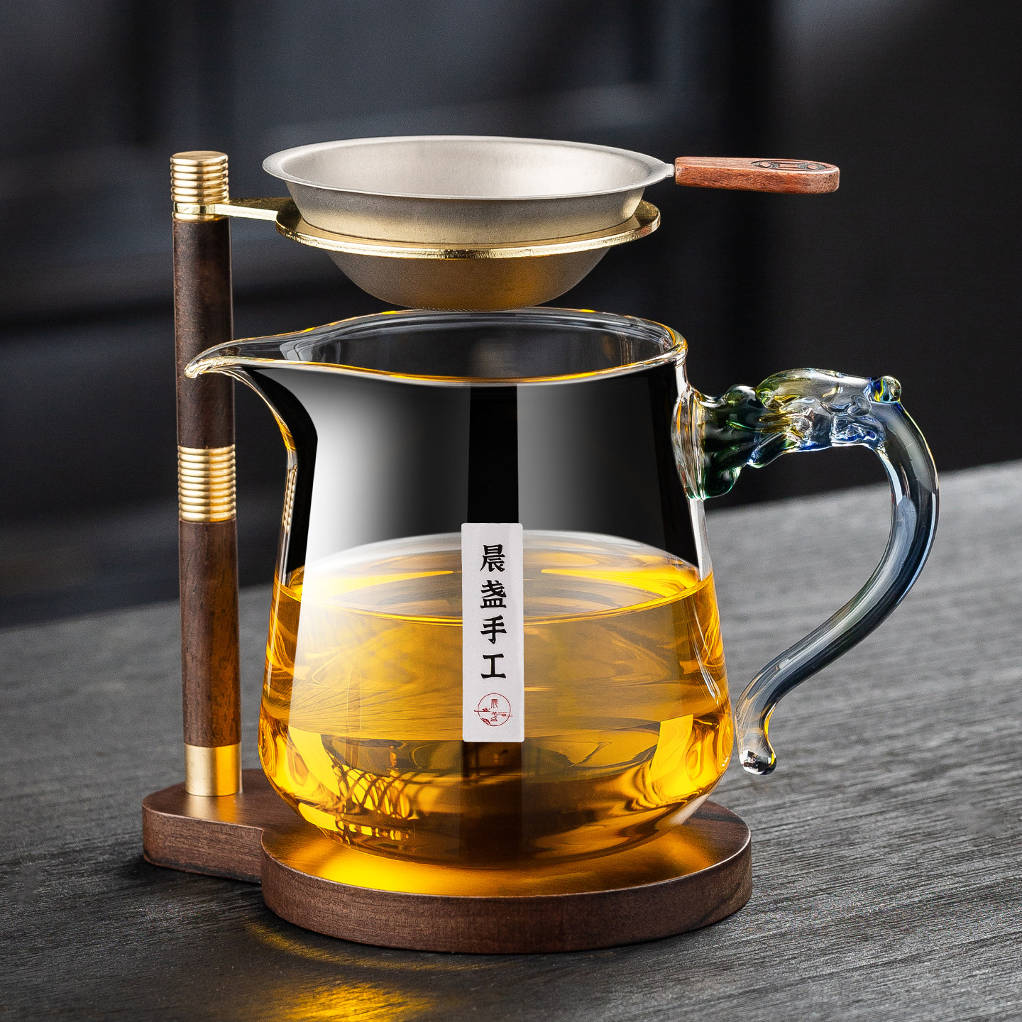 玻璃公道杯带滤网易泡分茶器套装图片