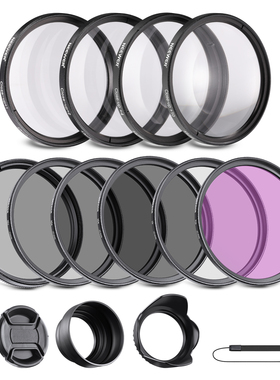 【滤镜10件】NEEWER/纽尔 CPL偏振镜ND2/ND4/ND8减光镜FLD荧光镜UV保护镜单反相机微单微距近摄镜中灰密度镜