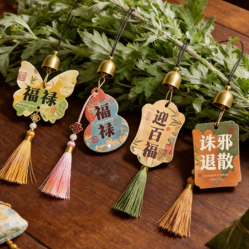 端午古风福字刺绣流苏平安挂饰