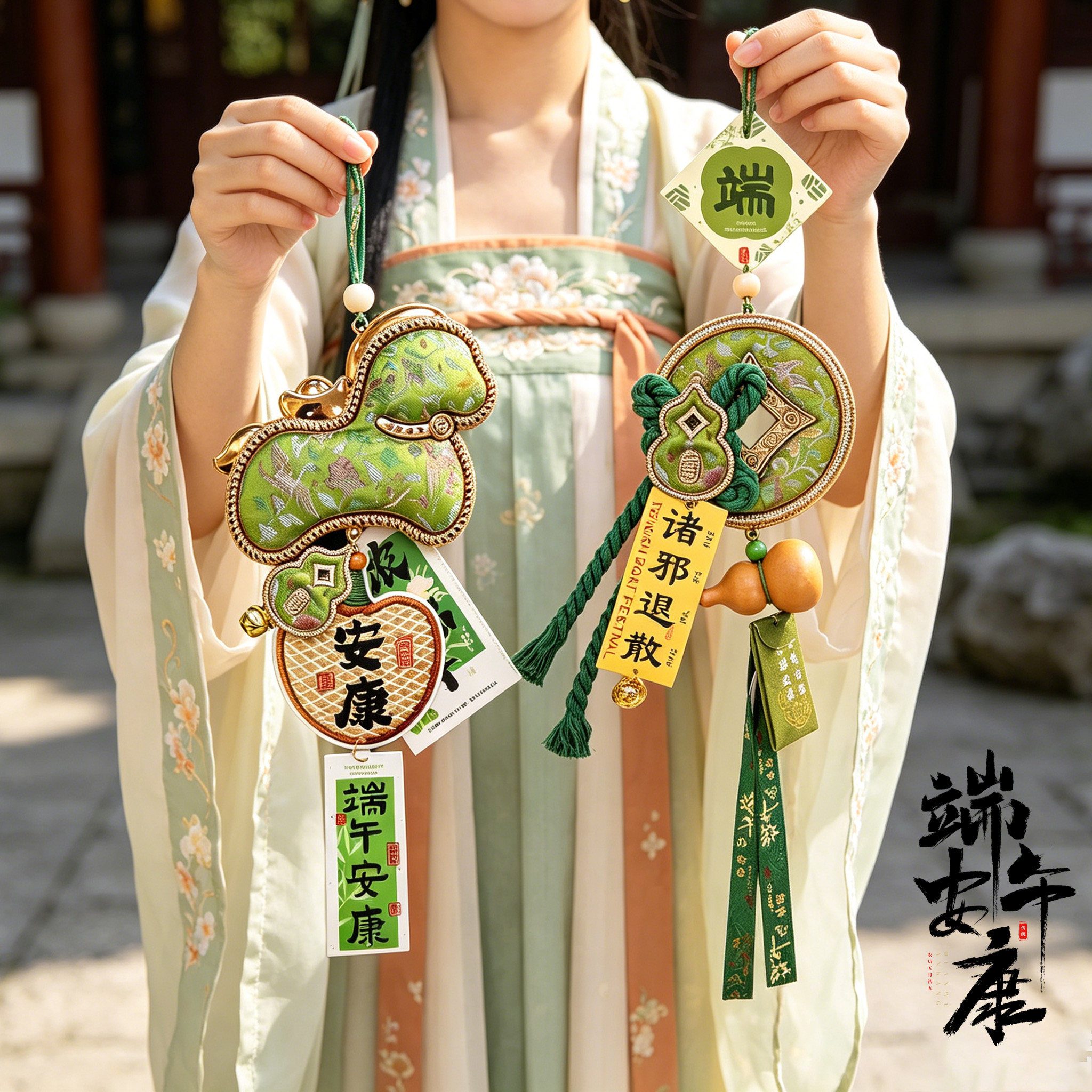 新款端午节装饰挂件葫芦门挂饰成品商场店铺橱窗氛围场景布置装饰
