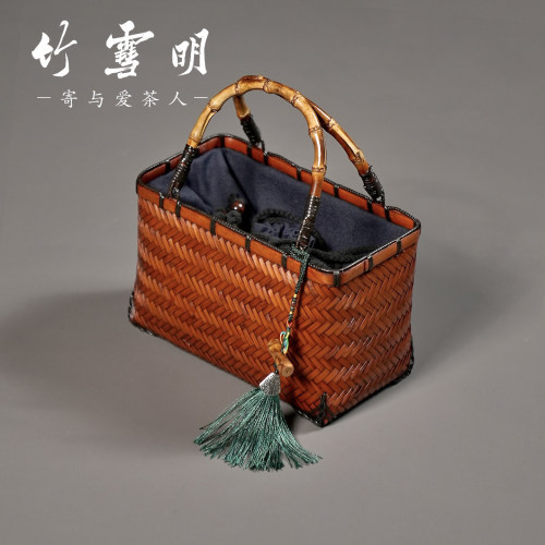 竹编包手提包女手拎包禅意收纳包