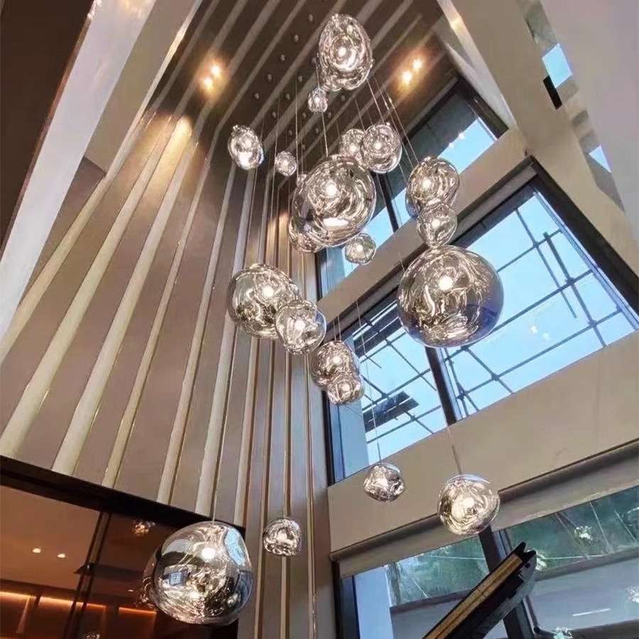 设计师熔岩餐厅吊灯 时尚简约loft楼梯别墅复式公寓不规则灯