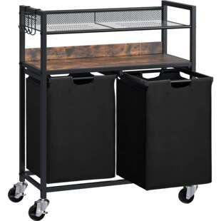 东莞家具铁木脏衣篓布艺脏衣篮收纳筐盥洗室脏衣分类整理收纳架轮