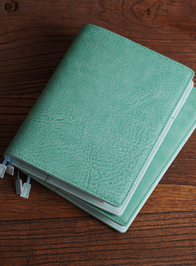 Fervens 真皮A6手帐定页本可替换内芯头层雾蜡摔纹牛皮日记笔记本