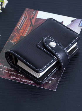 Fervens 真皮活页笔记本A9迷你植鞣摔纹手账记事本可替换内页