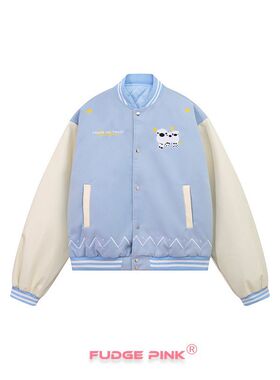 Fudge Pink 2025春季新款实拍甜美少女宽松百搭棒球夹克外套