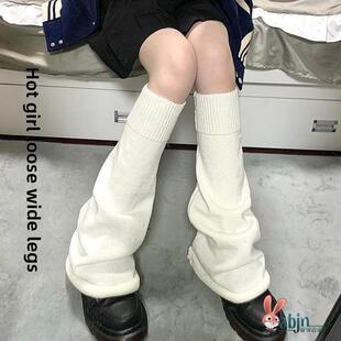 日本风格 中长小腿袜 风 春秋季 采购产品白色喇叭形阔腿袜为妇女