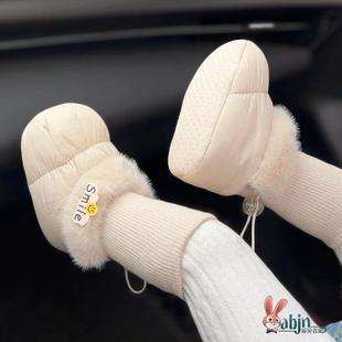 12月卡通加厚防掉鞋 婴儿鞋 1岁男女宝宝3 袜8冬 软底加绒保暖棉鞋