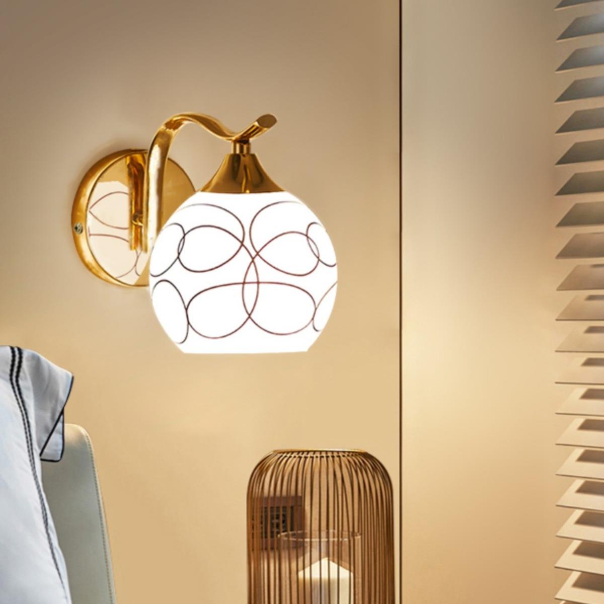 免布线壁灯带插头线带开关现代简约卧室床头明线客厅楼梯过道壁灯