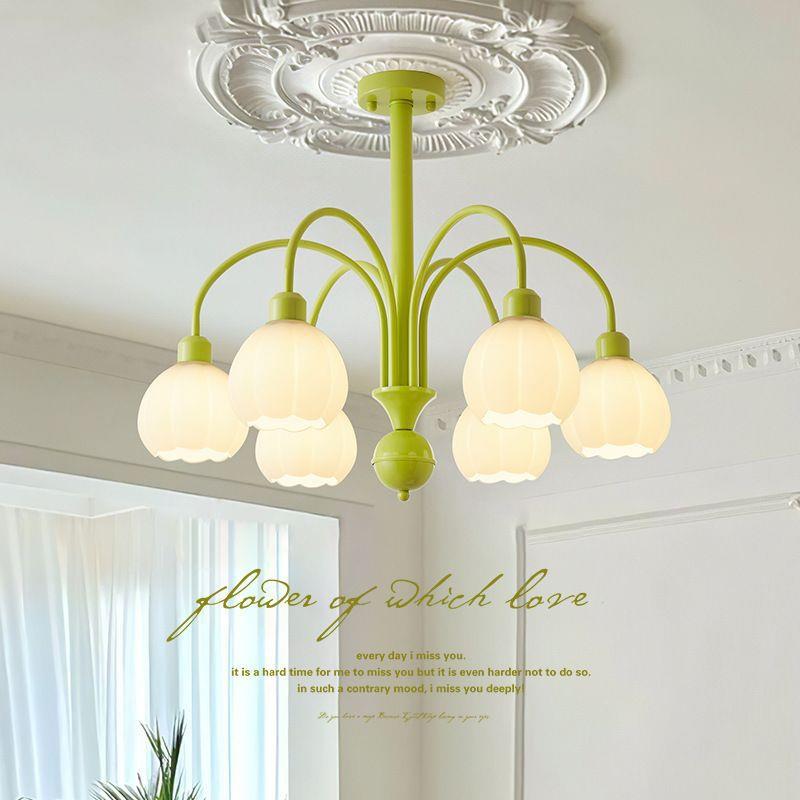 网红奶油风格客厅南瓜吊灯法式主灯可爱高级感温馨现代简约卧室灯