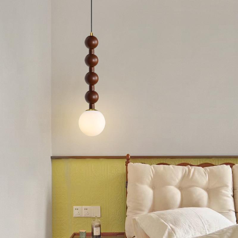 法式中古卧室床头小吊灯美式高级感复古民宿主卧房间单头吊线灯具