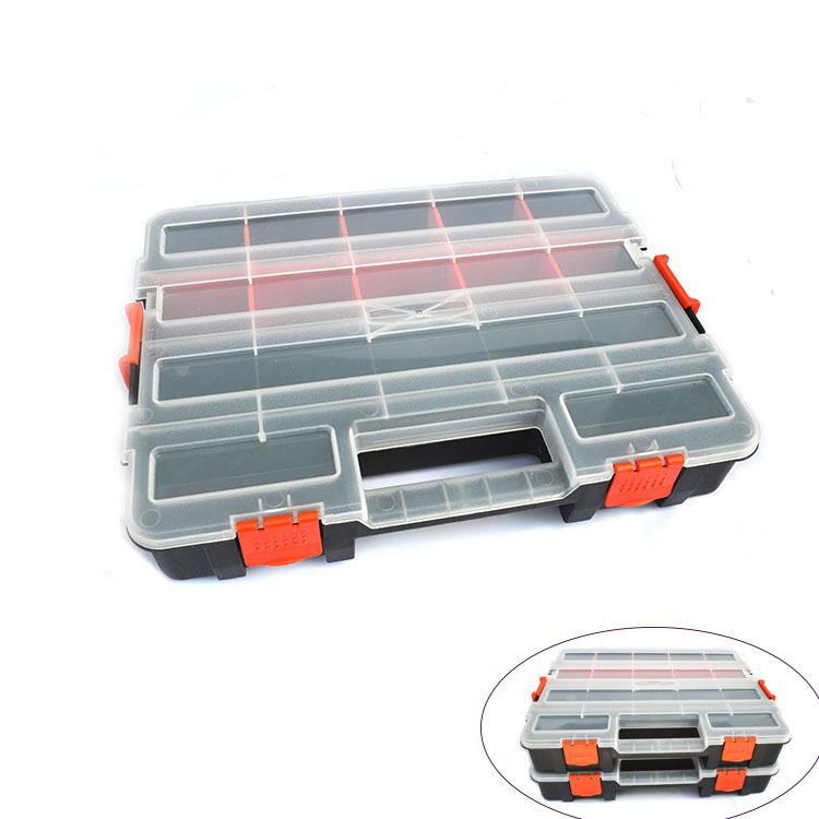 手提元件盒原件螺丝收纳盒塑料盒零件盒可叠加分隔式电子元件直销