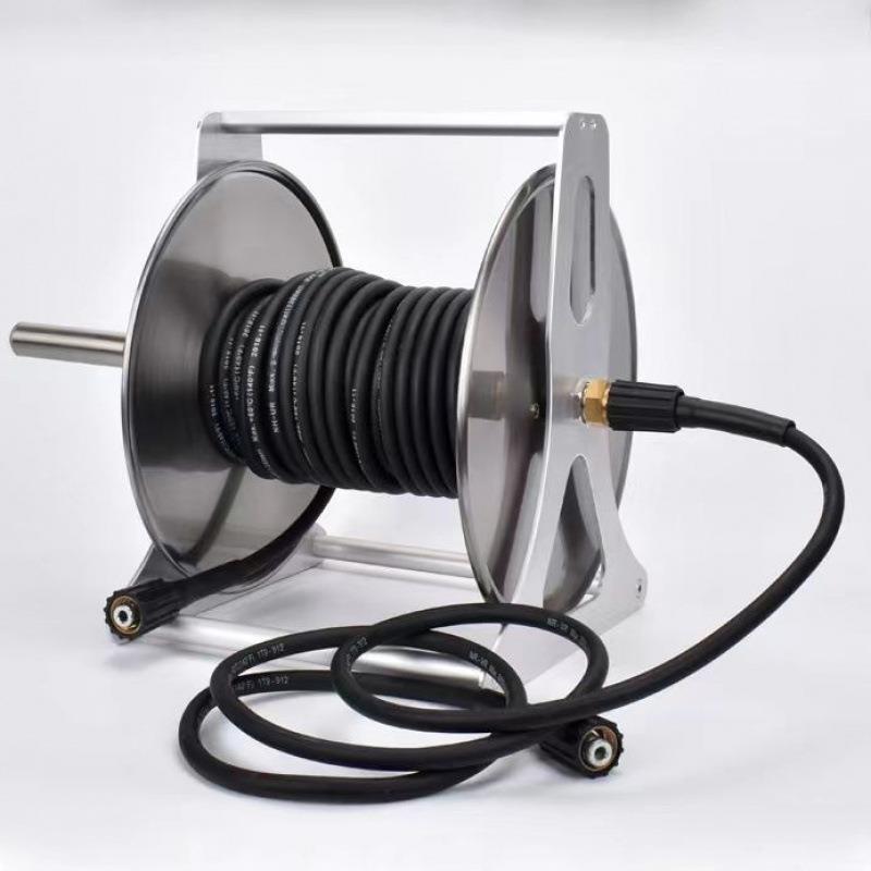 【店铺热销】洗车机高压管水管收纳架收卷器不锈钢卷管器洗车冲洗