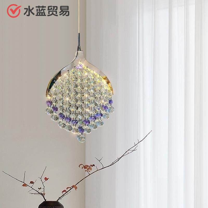 床头网红吊灯居家现代轻奢水晶简约玄关卧室房间吧台灯具创意个性