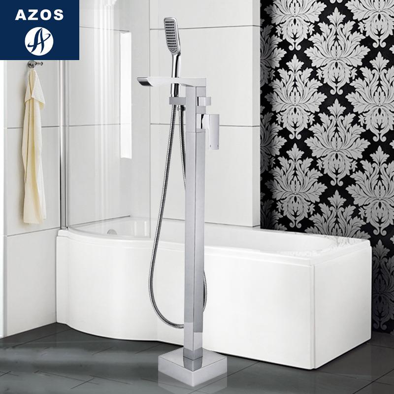 跨境厂家 AZOS 全铜多款冷热单把双控落地浴缸龙头缸边式浴缸龙头