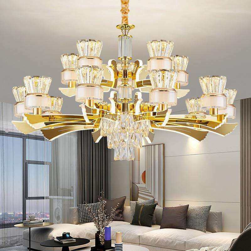 现代轻奢客厅吊灯高端大气别墅大厅灯臂发光灯具2023年新款水晶灯,电子元器件市场,集成电路（IC）,淘宝优惠券,粉丝福利购,淘宝优惠卷