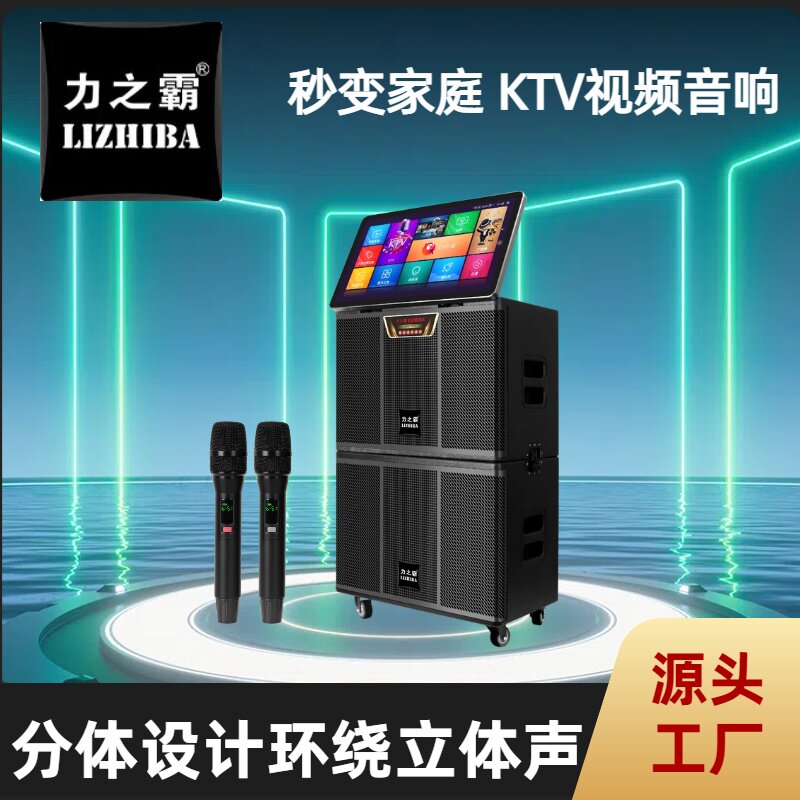 力之霸家用户外演出视频音响触摸屏内置KTV点歌分体机环绕立体声